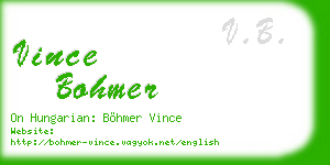 vince bohmer business card